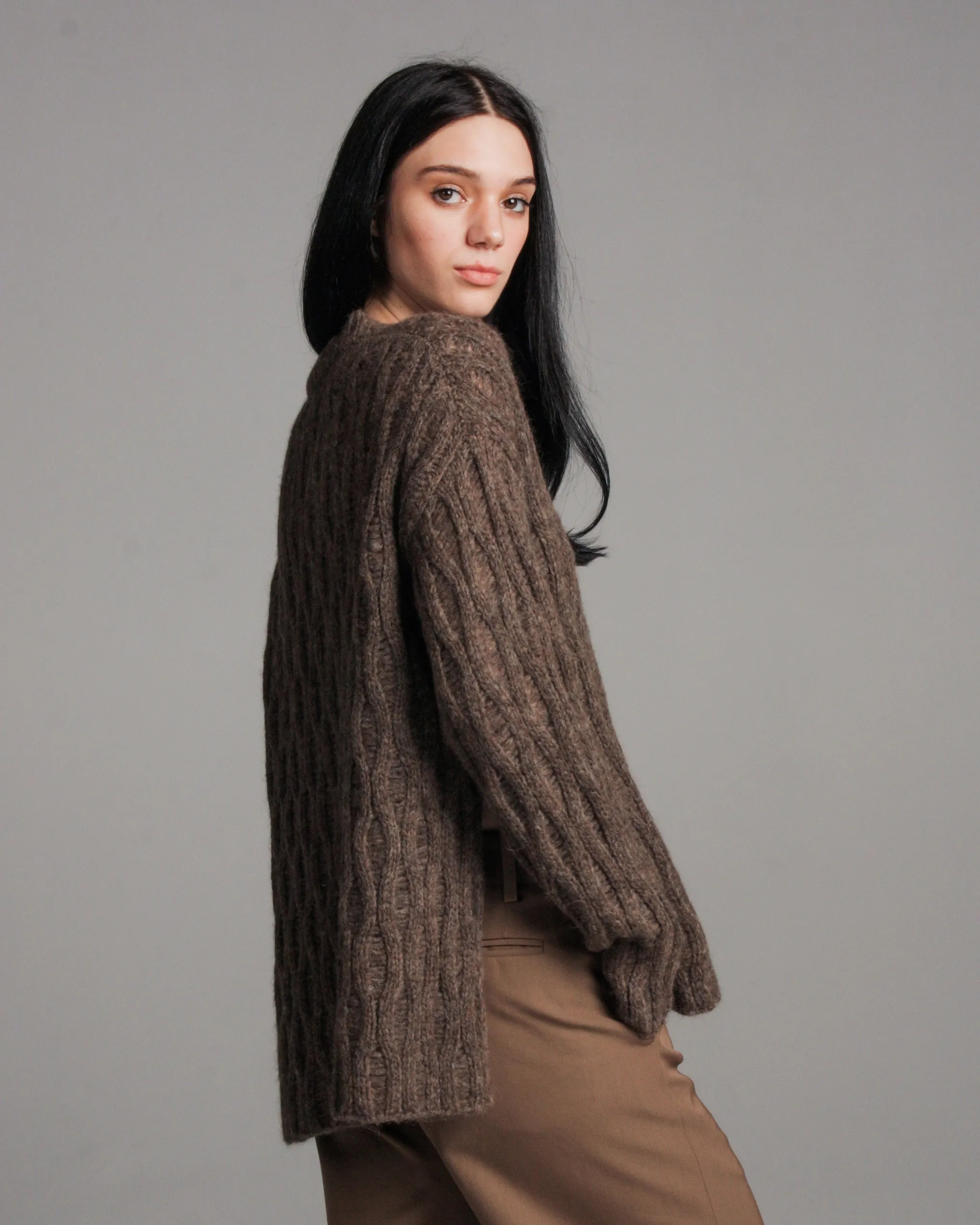 Soft Brown Knit Sweater