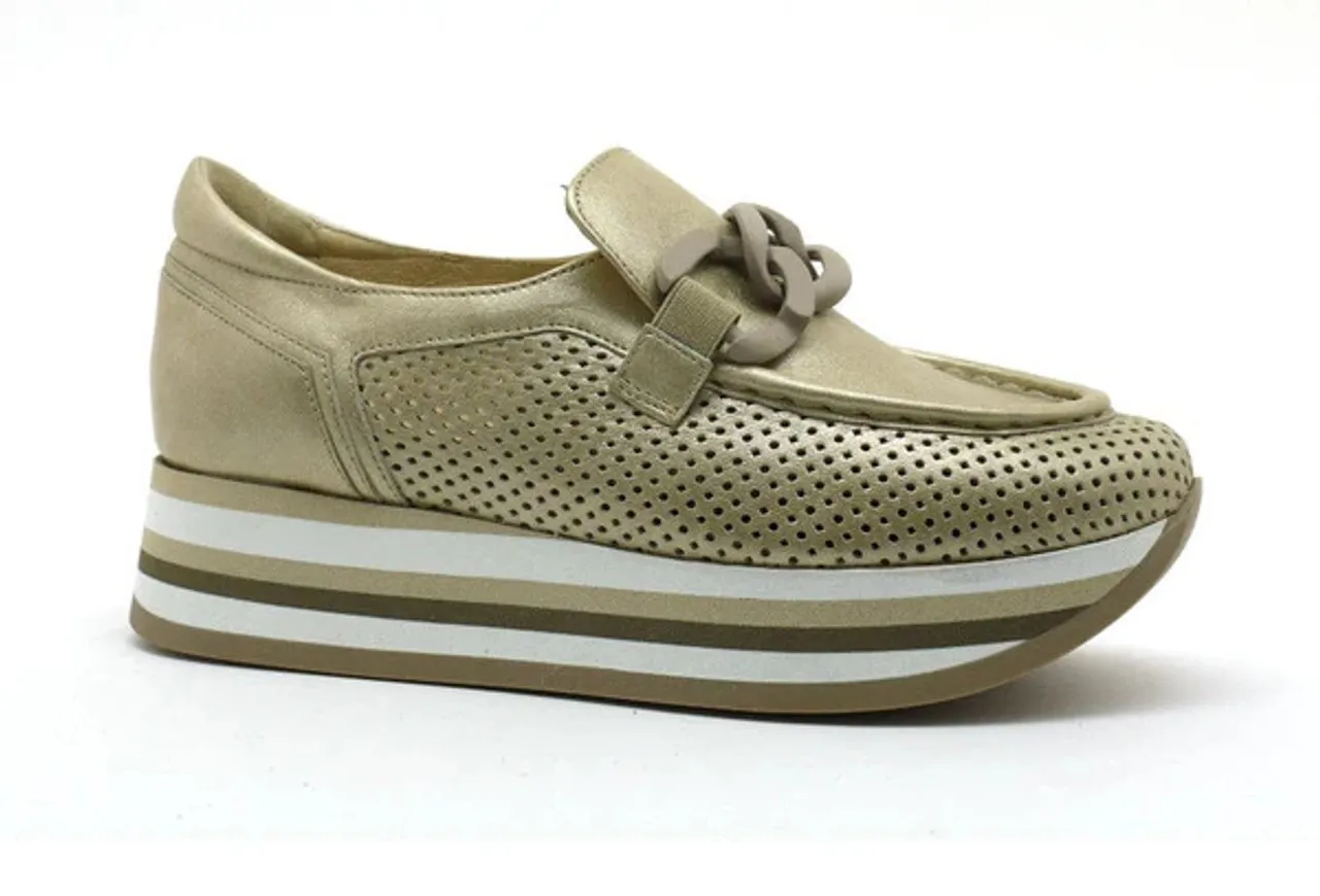 Softwaves Cassie Slip-On Sneaker- Gold/Platino