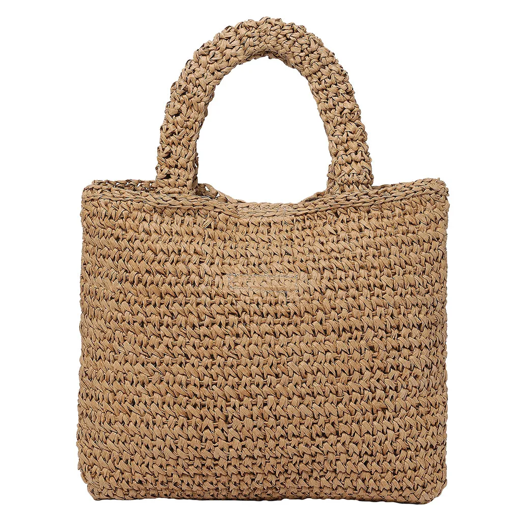 Stella McCartney Child Raffia Tote Bag With Embroidered Sunflowers Beige