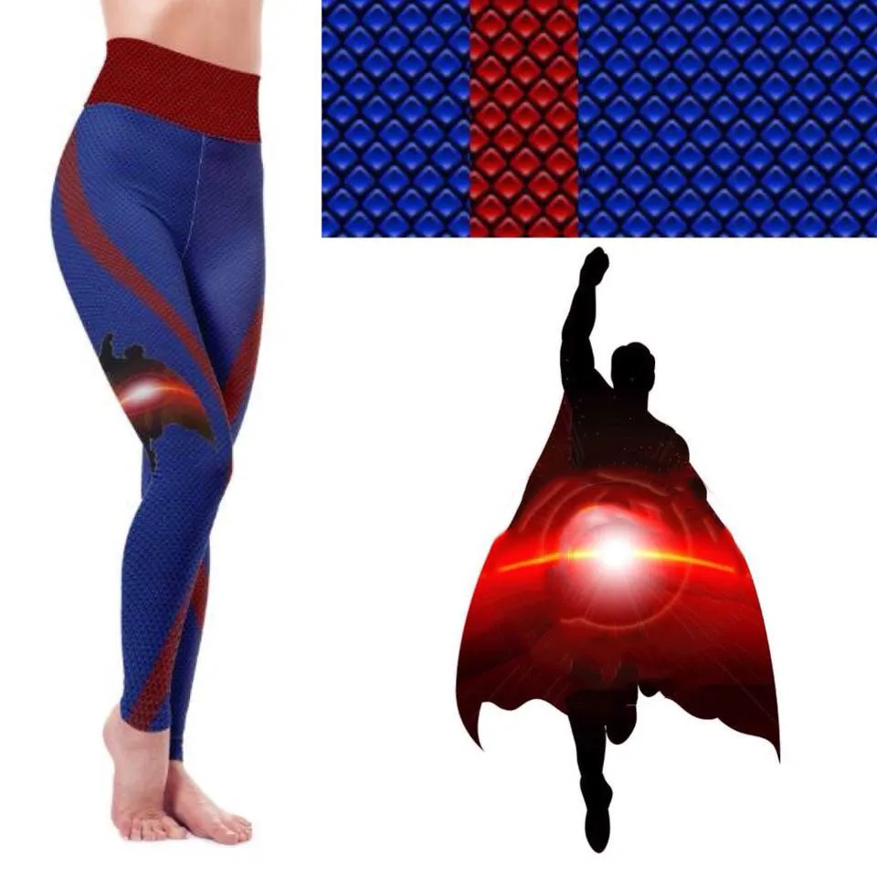 Superman Cosplay  Halloween Costume Soft Leggings