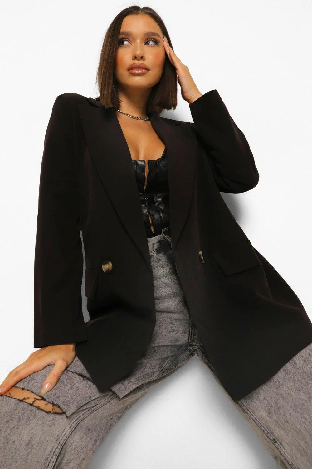 Tailored Oversized Pocket Blazer