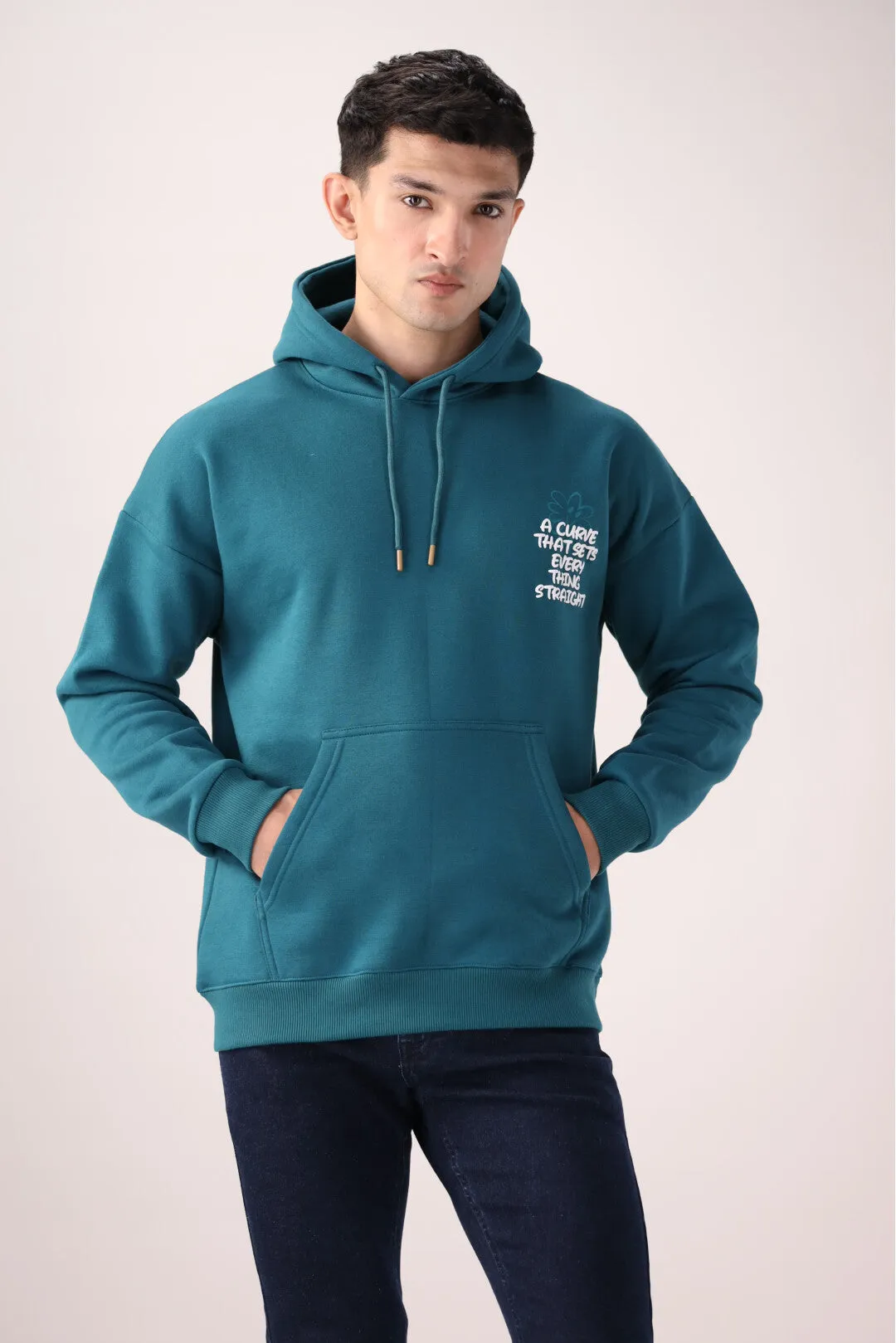 Teal Oversized Fleece Hoodie