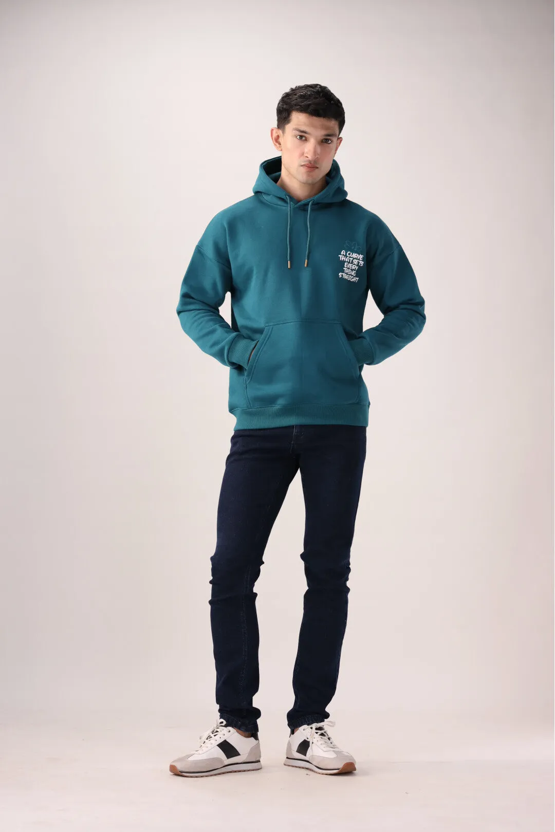 Teal Oversized Fleece Hoodie