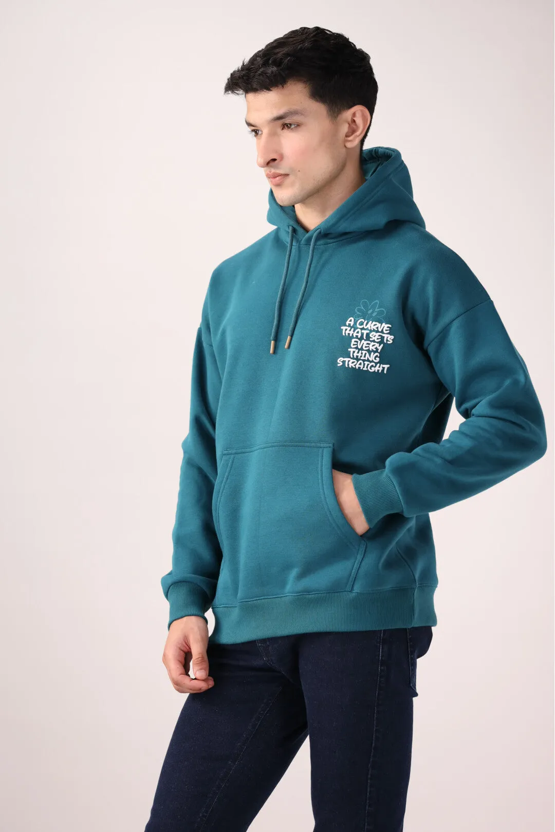 Teal Oversized Fleece Hoodie