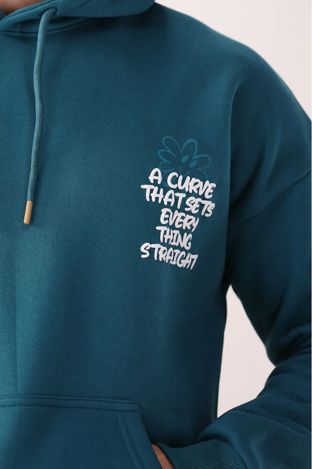 Teal Oversized Fleece Hoodie