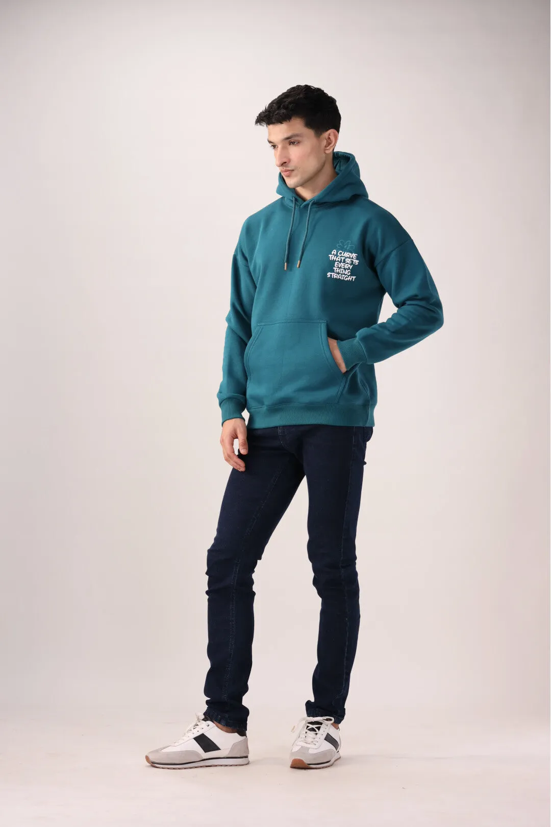 Teal Oversized Fleece Hoodie