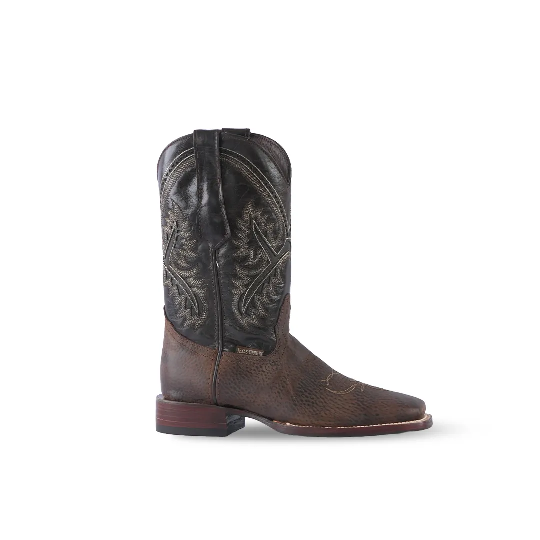 Texas Country Cheyenne Chocolate Western Boot E29 Square Toe