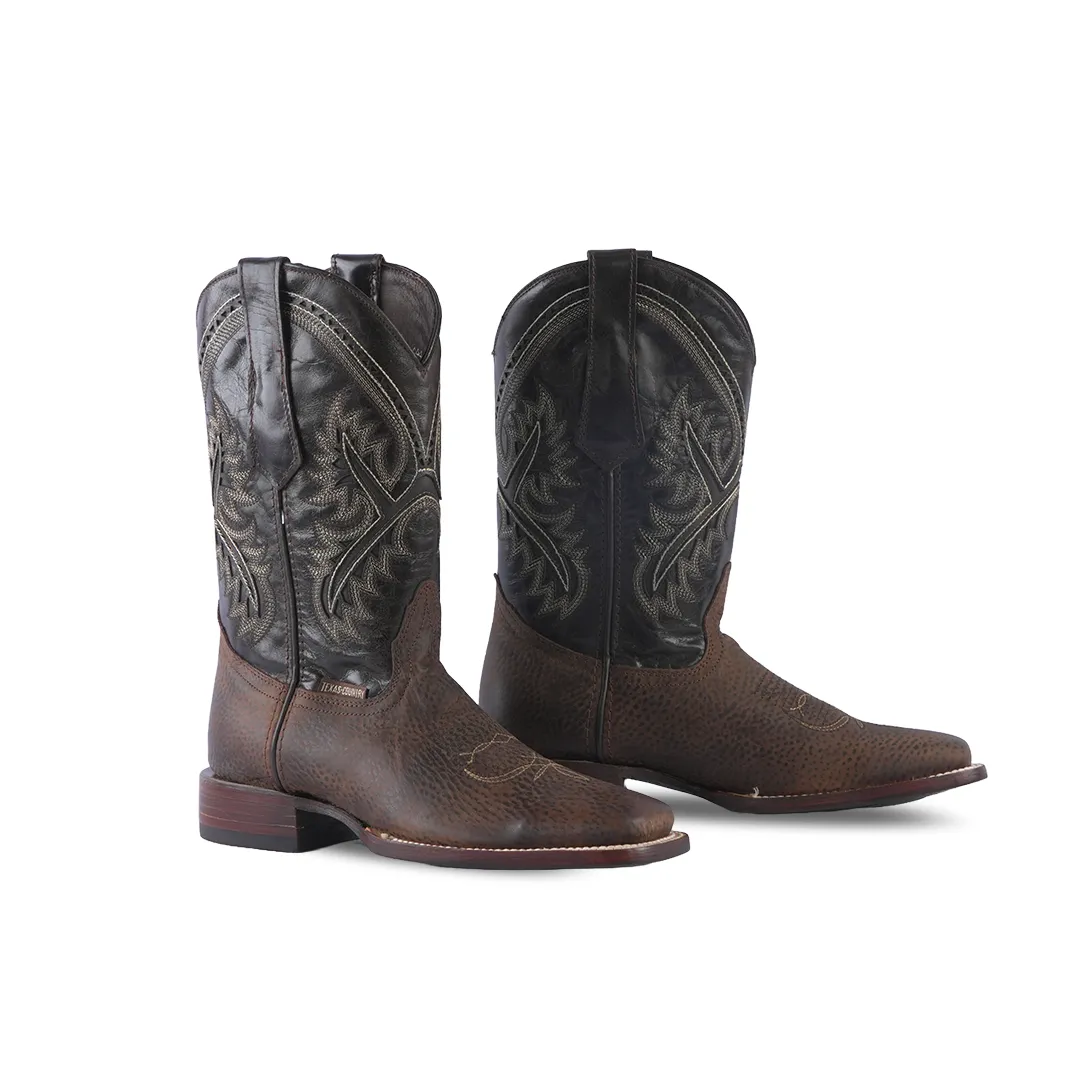 Texas Country Cheyenne Chocolate Western Boot E29 Square Toe