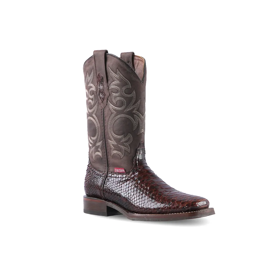 Texas Country Exotic Boot PS Python Tabaco Square Toe