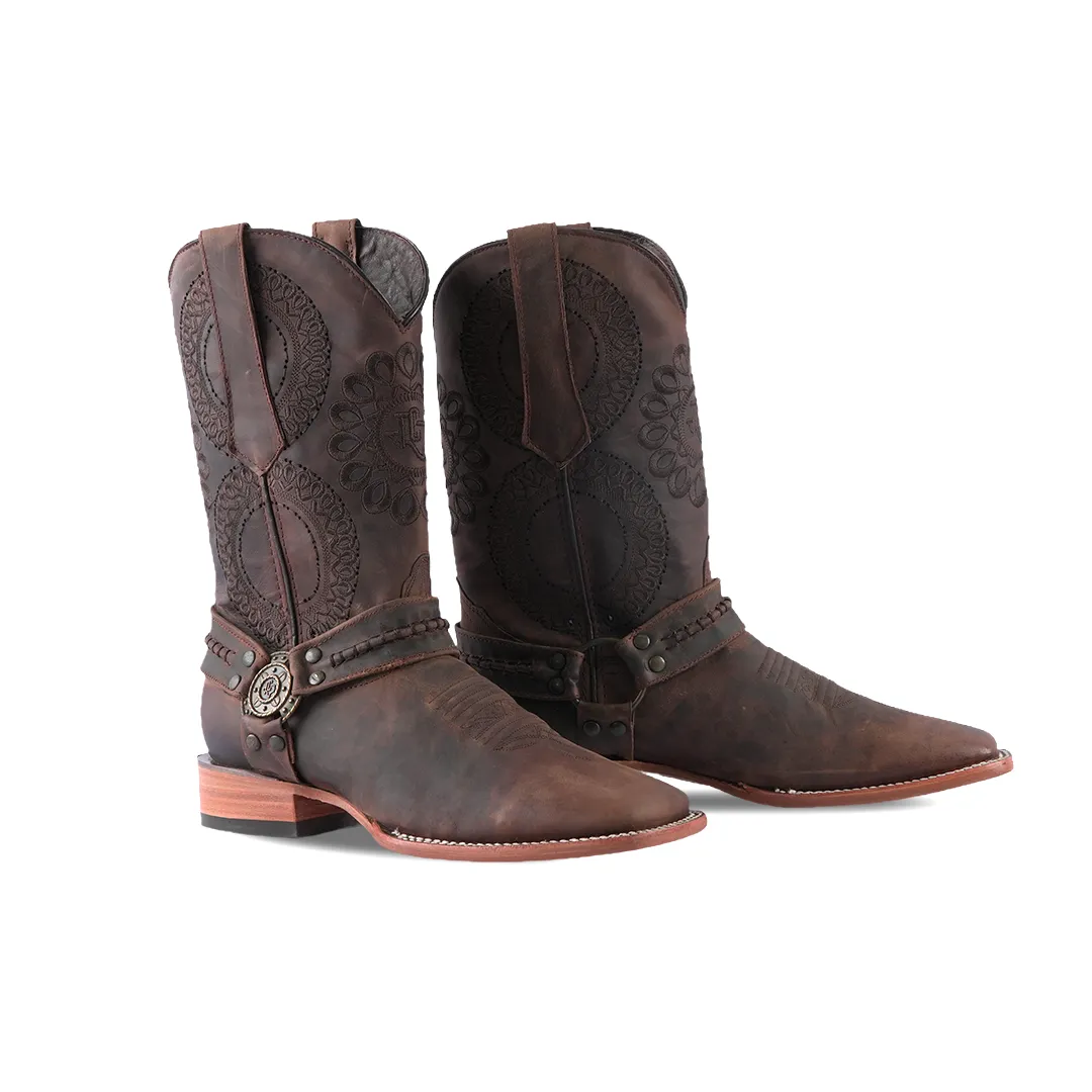 Texas Country Mens Boot Mat Choco Square Toe E919