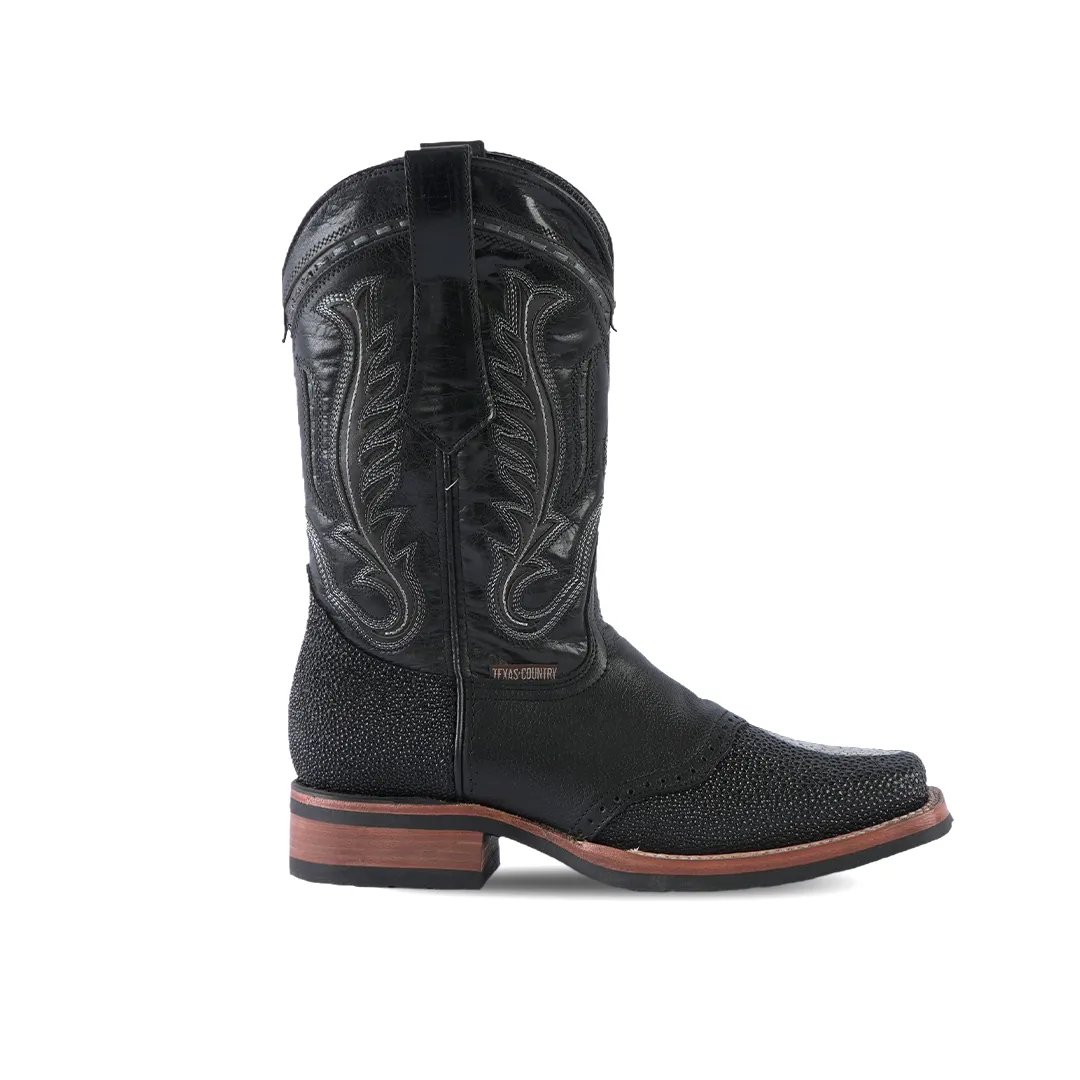 Texas Country  Western Boot Mantarraya Macho Rodeo Toe E409