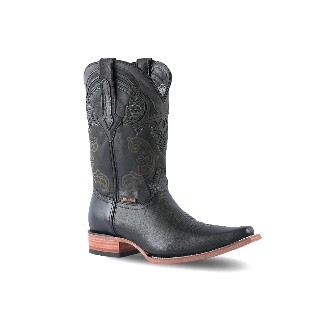 Texas Country Western Boot Rush Black Versy E905