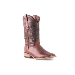 Texas Country Western Boot Savat Cognac Square Toe E691