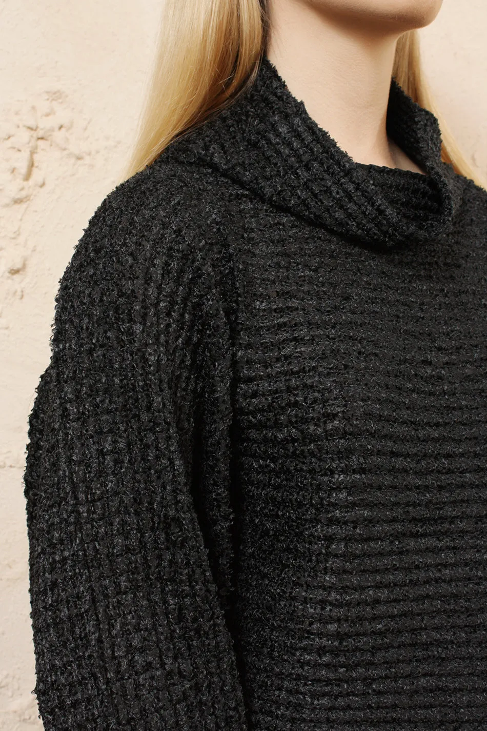 Textured High Neck Sweater