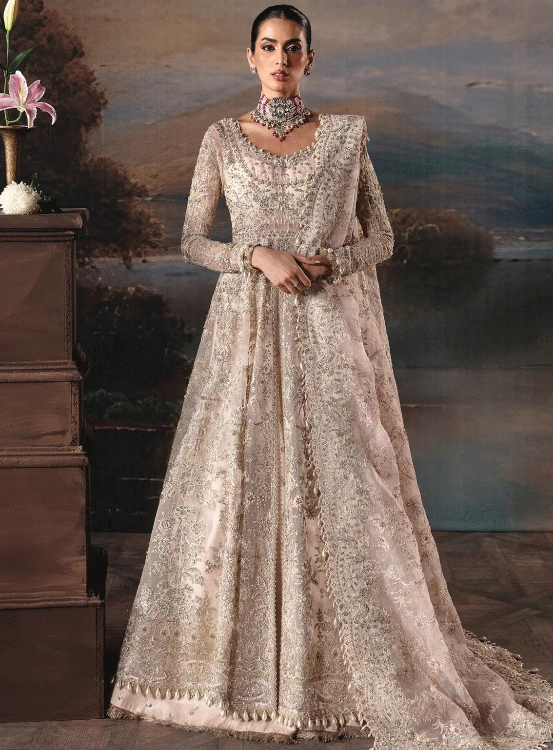 The Brides Edit By Afrozeh Embroidered Organza Unstitched 3 Piece Suit - AFR23BE AFB-V1-582 CLARA