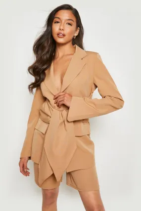 Tie Waist Tailored Blazer