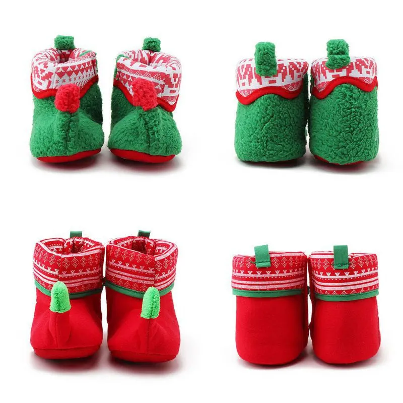 Toddlers Baby Shoes Anti-slip Christmas Boot Girl Boy Warm Booties Prewalkers LY1 SM6