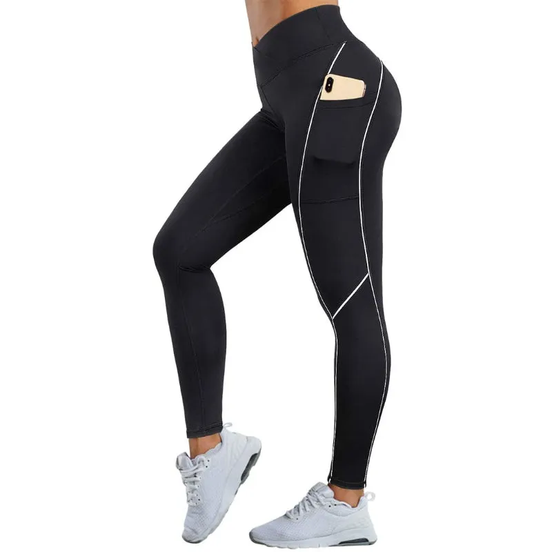 V Cross High Waist Reflective With Pockets Leggings