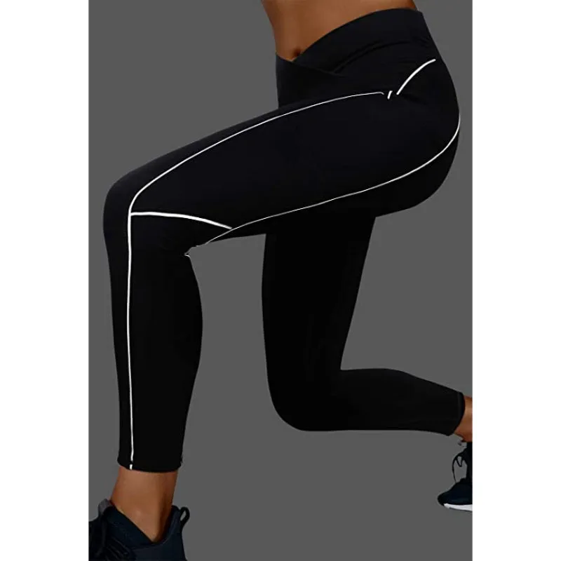 V Cross High Waist Reflective With Pockets Leggings