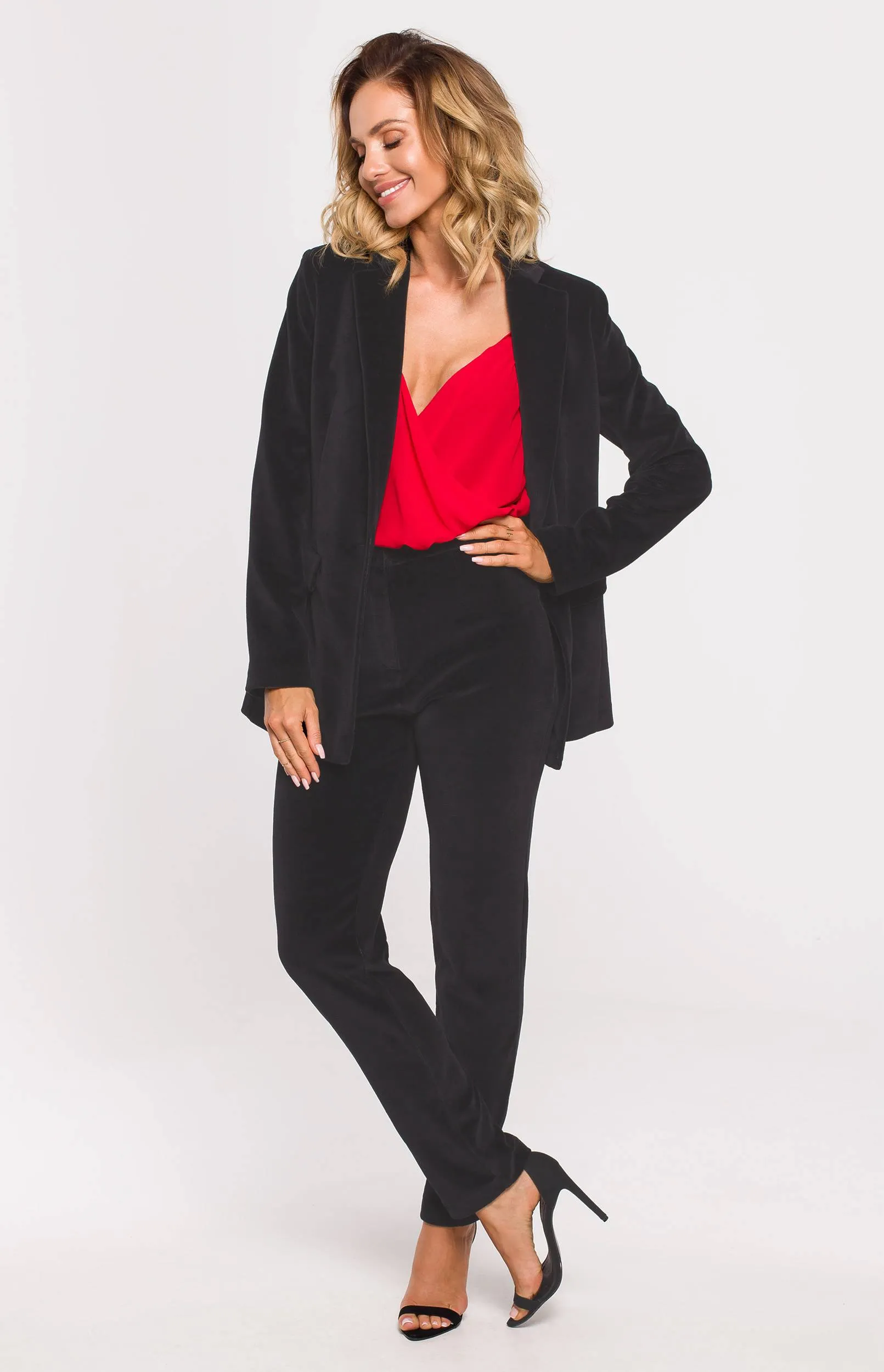 Veste blazer velours noire