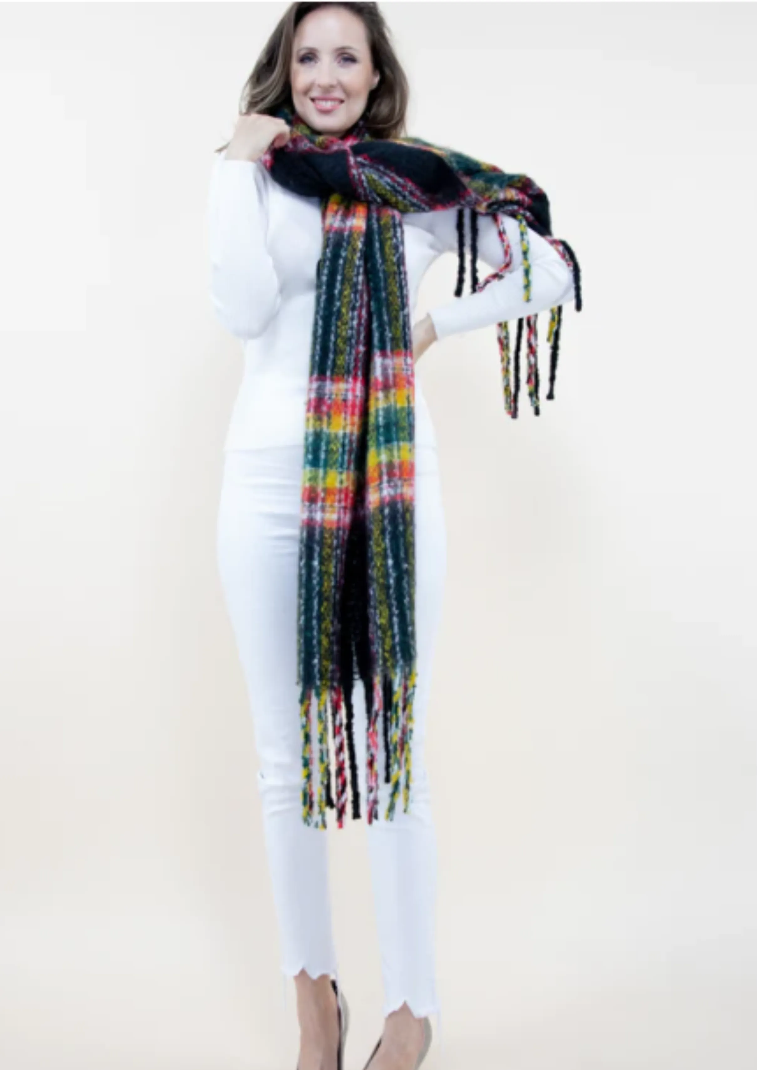 Vibrant Colourful Plaid Scarf