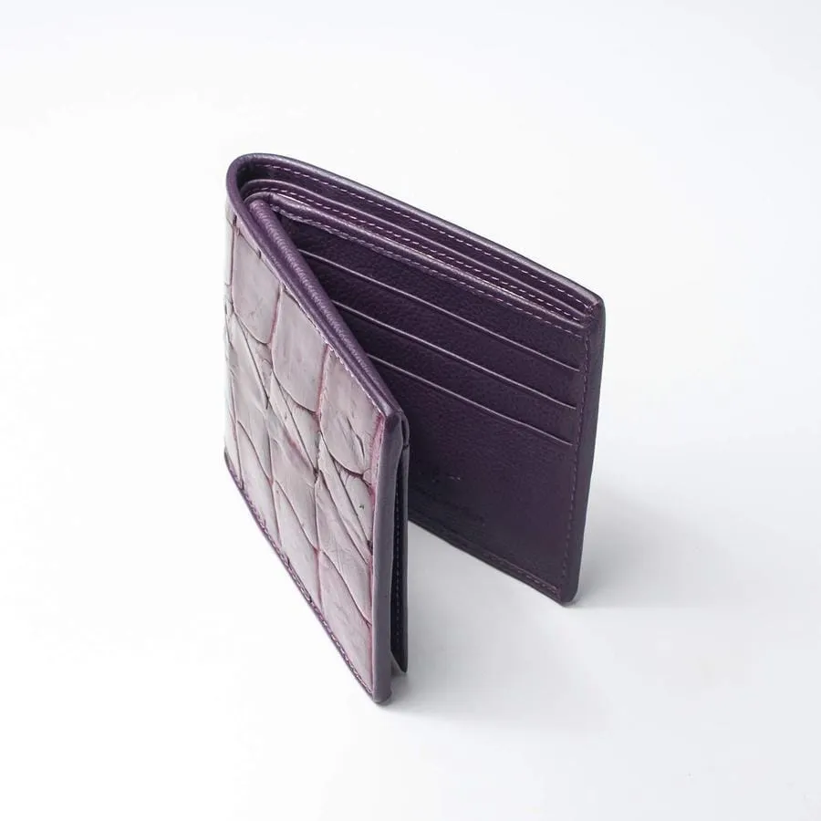 Violet Crocodile Tail Skin Mens Wallets