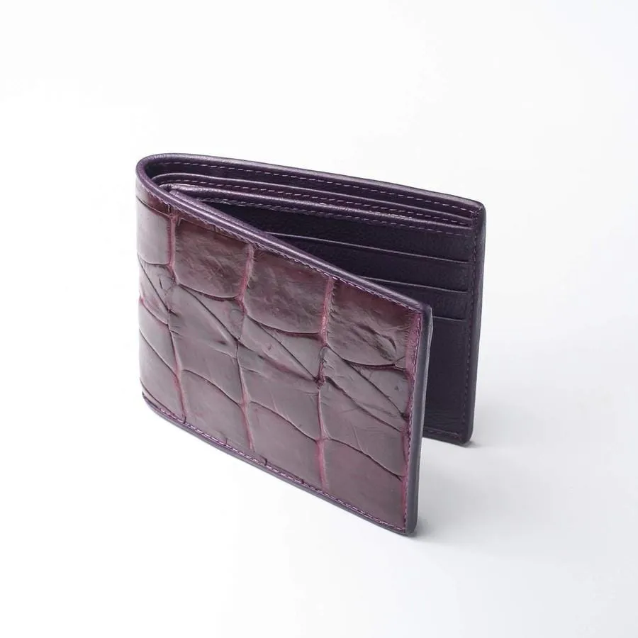 Violet Crocodile Tail Skin Mens Wallets