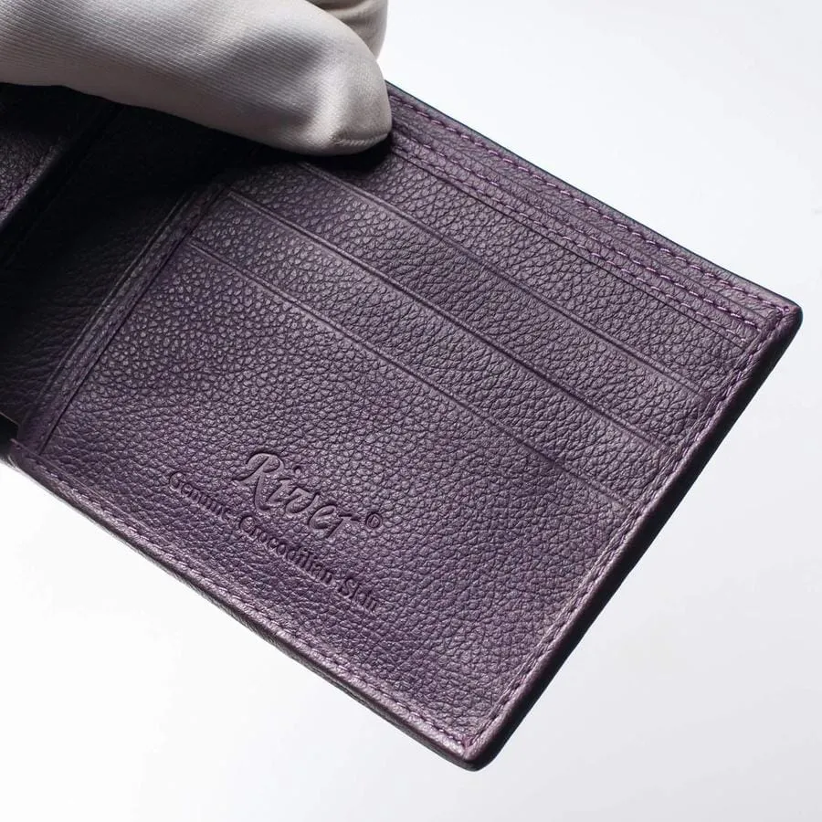 Violet Crocodile Tail Skin Mens Wallets