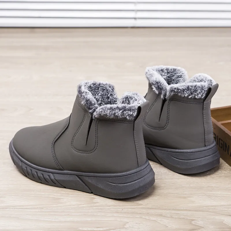 Winter Snow Boots Men Cutout Shoes