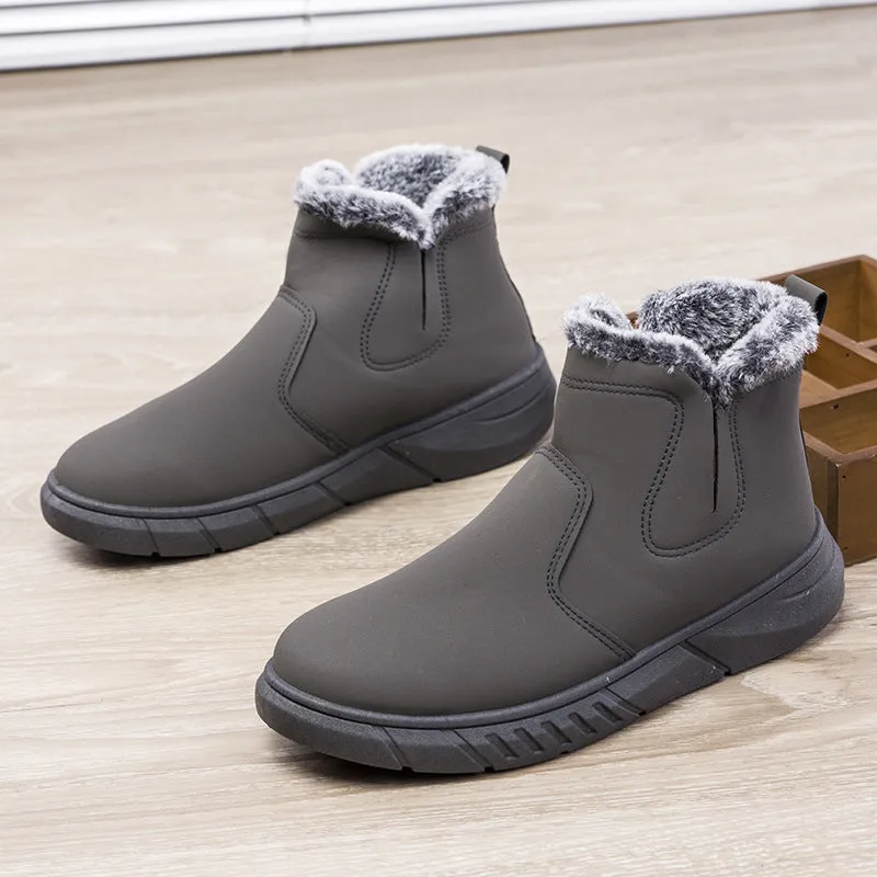 Winter Snow Boots Men Cutout Shoes