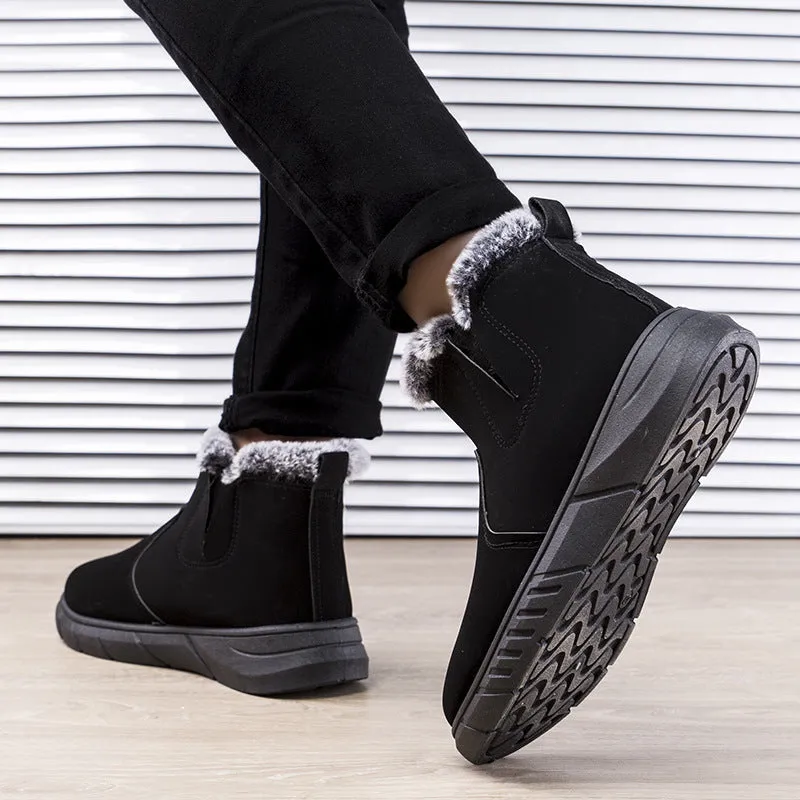 Winter Snow Boots Men Cutout Shoes