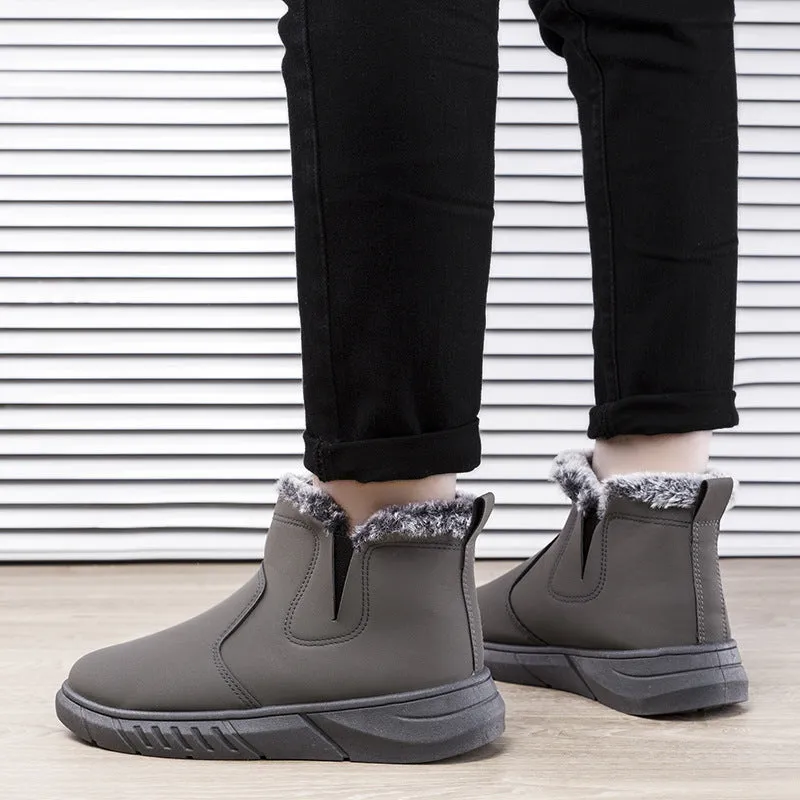 Winter Snow Boots Men Cutout Shoes