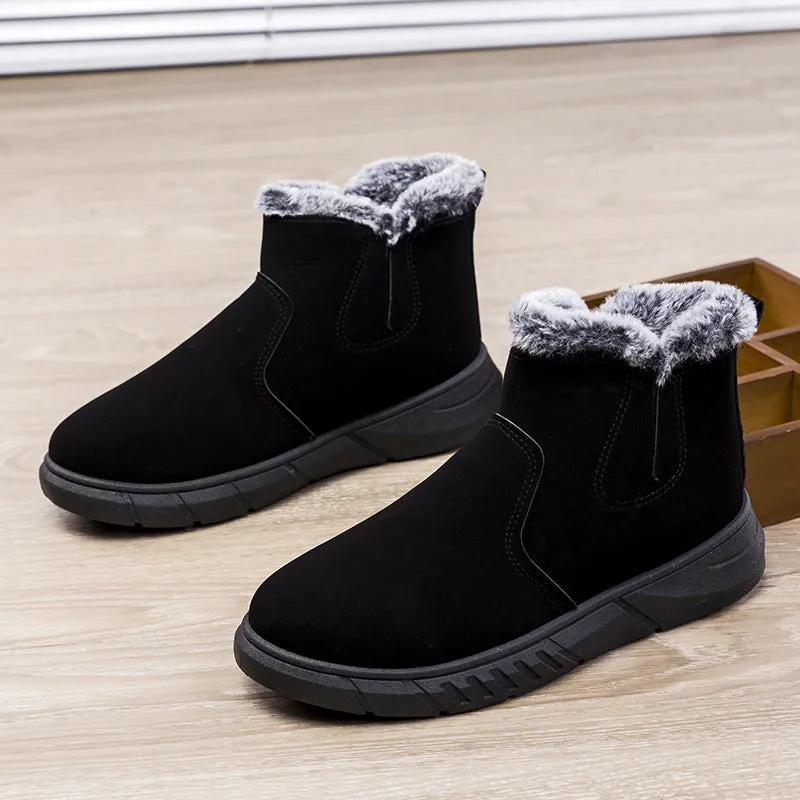 Winter Snow Boots Men Cutout Shoes