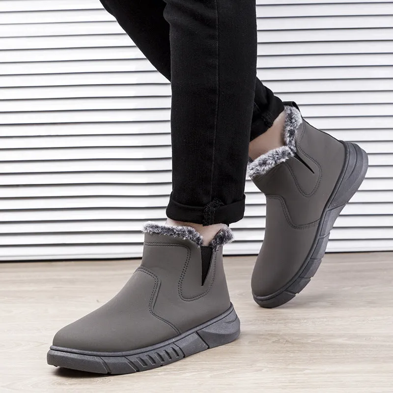 Winter Snow Boots Men Cutout Shoes