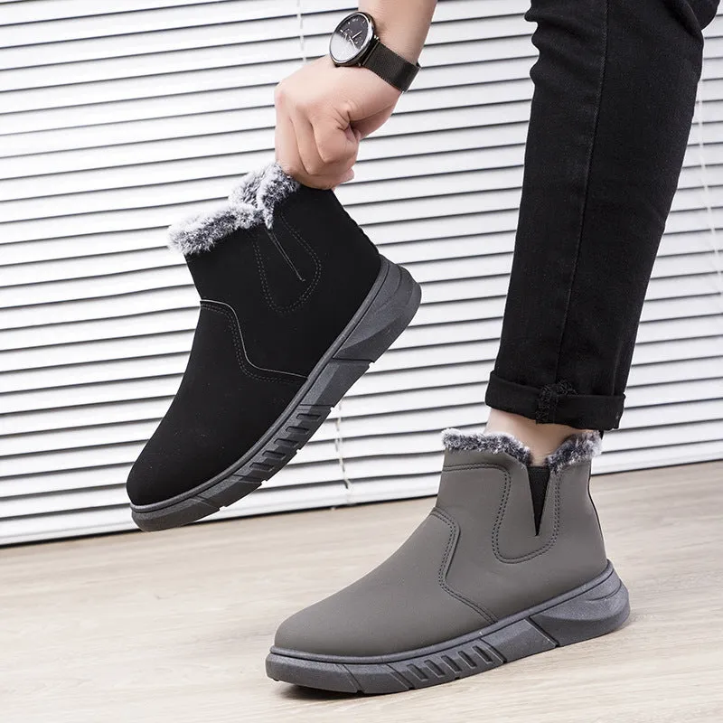 Winter Snow Boots Men Cutout Shoes