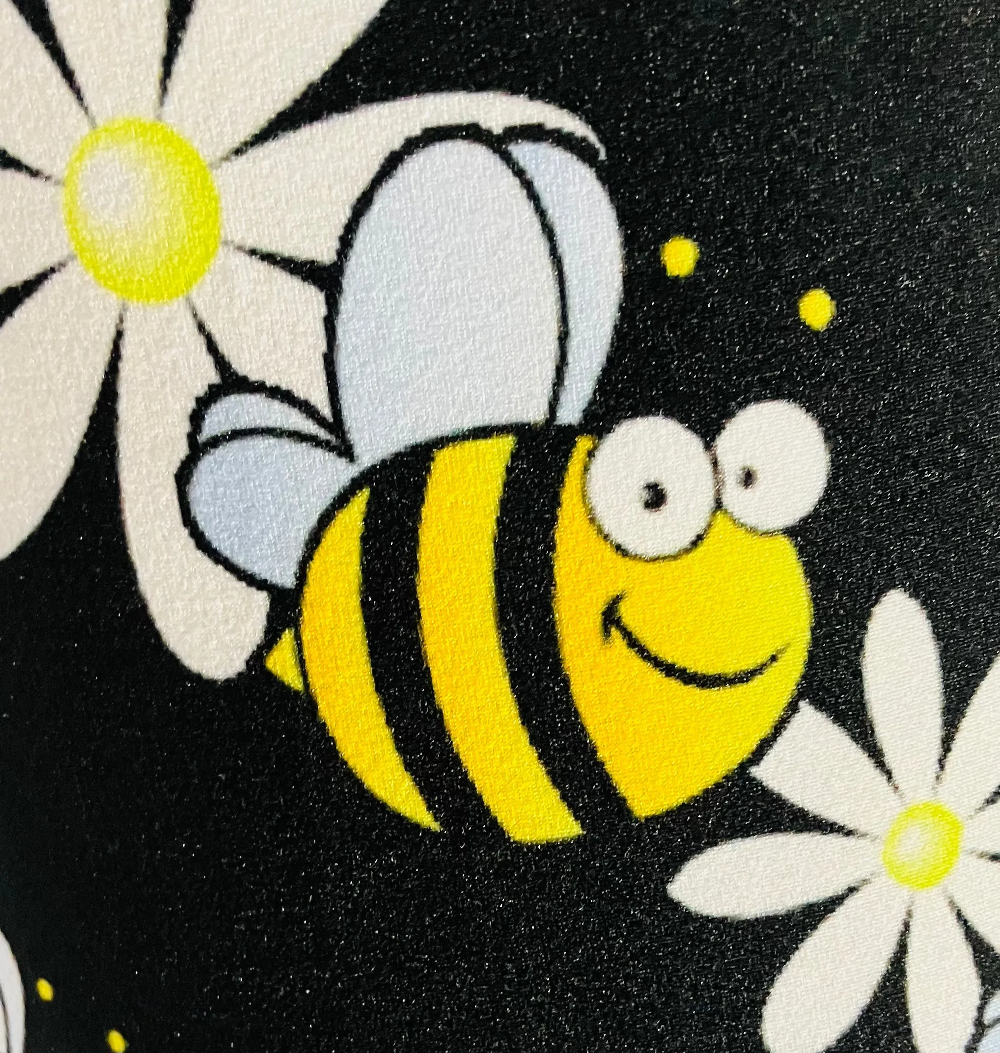 Womens Daisy Bee Leggings, Soft Yoga Pants, Sizes 0-20, Yoga Waist, Black/Yellow, Exclusive Leggings