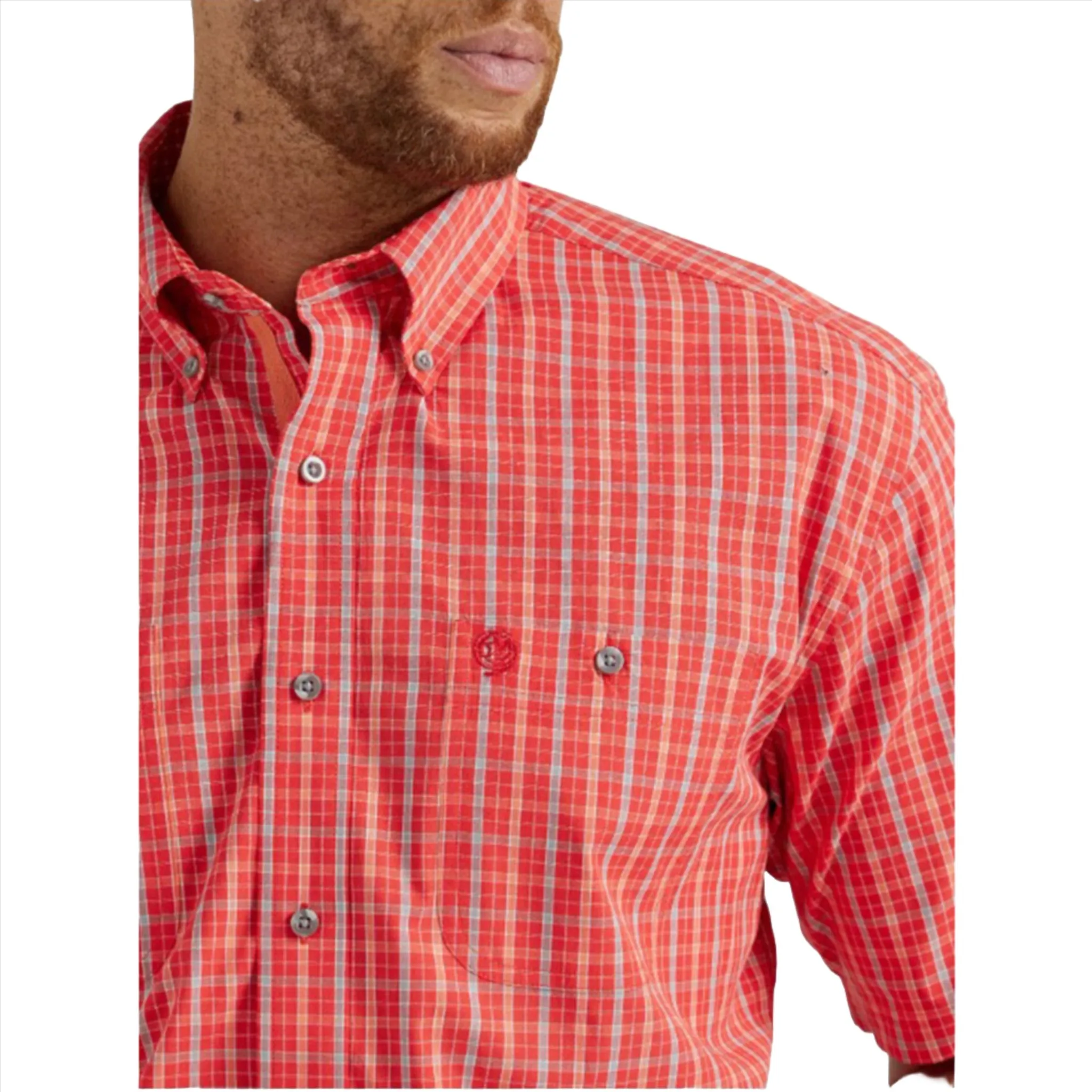 Wrangler Men's George Strait Short Sleeve in Fiesta Red