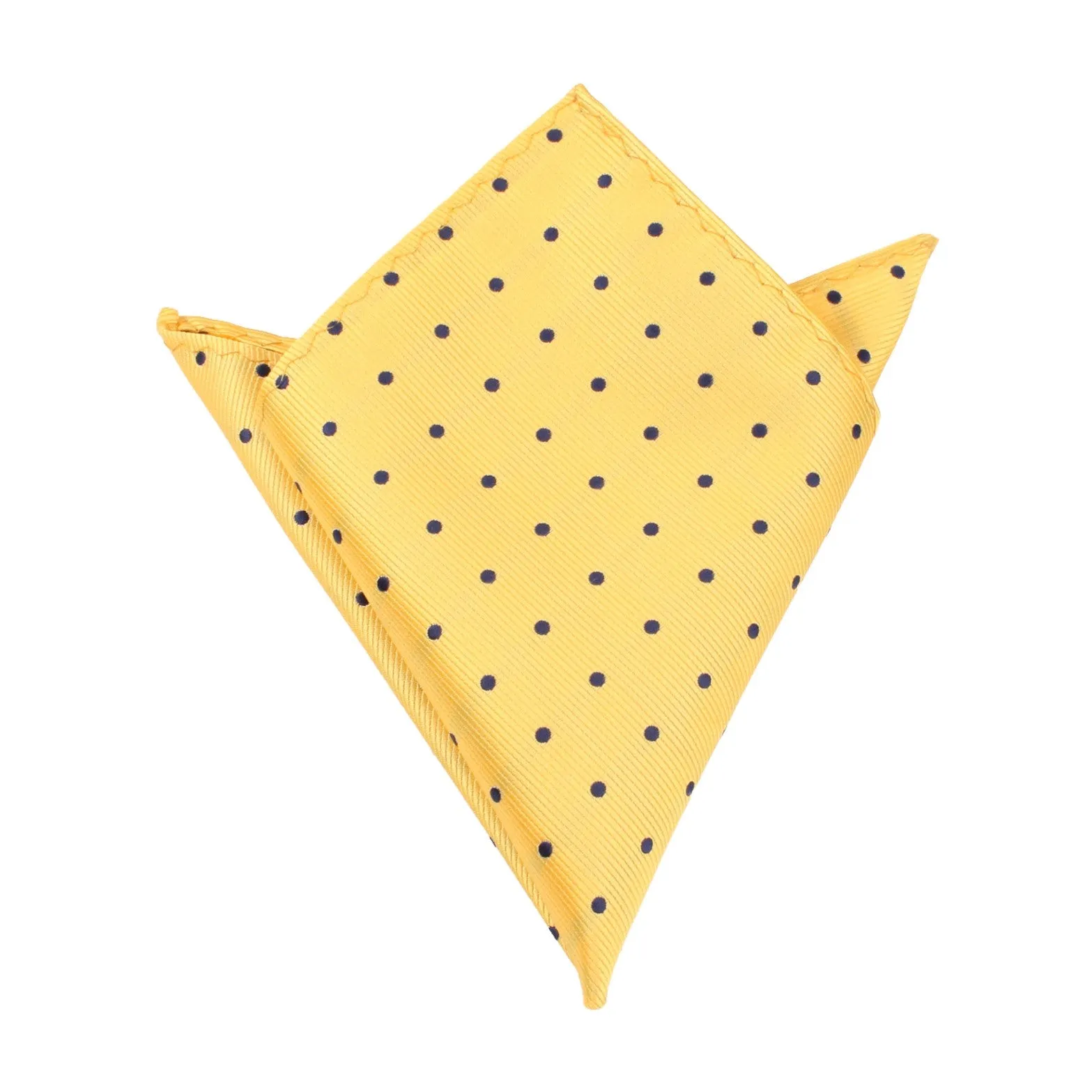 Yellow Pocket Square with Polka Dots