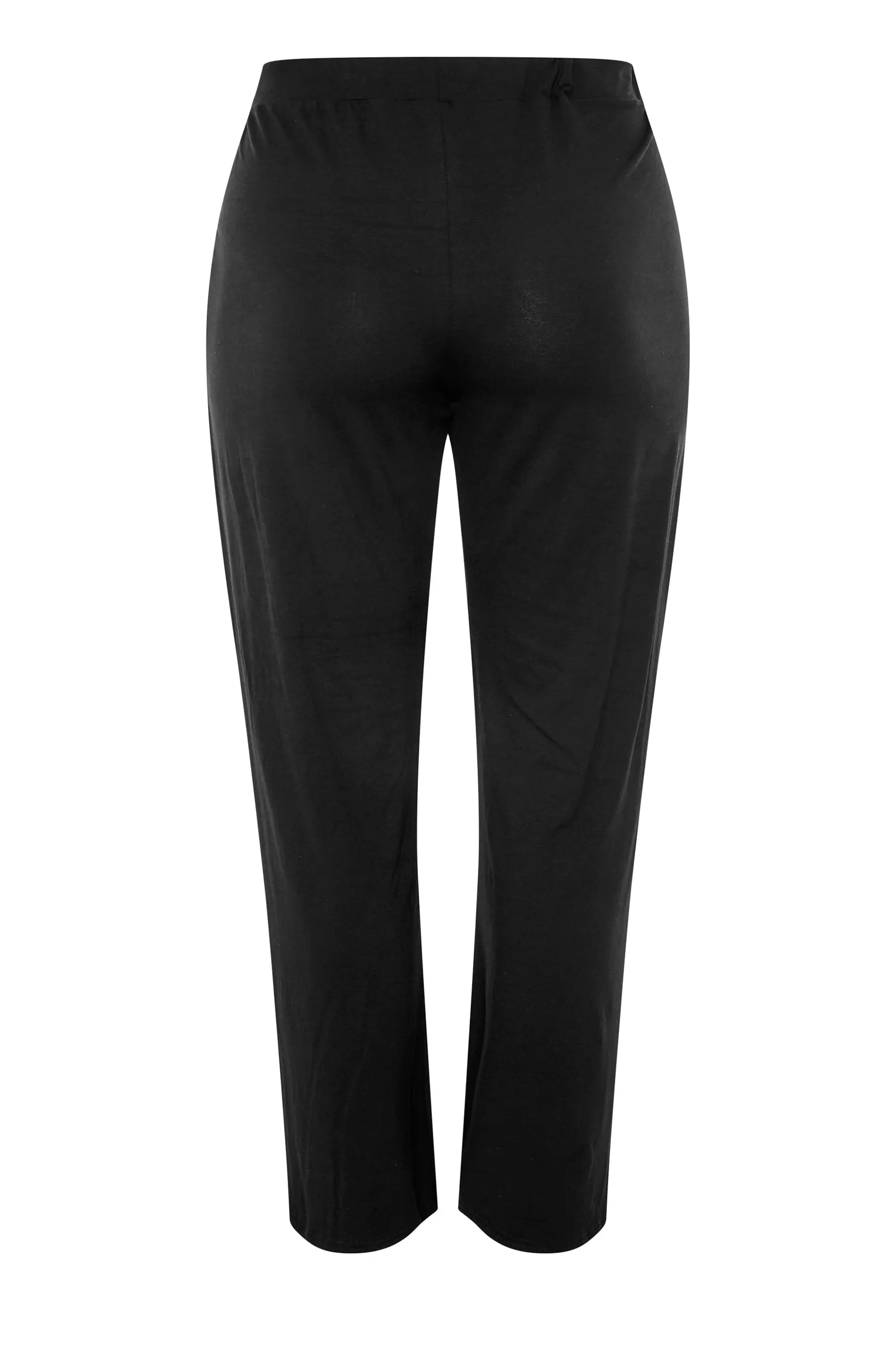 YOURS Curve Black Pleated Wide Leg Stretch Trousers