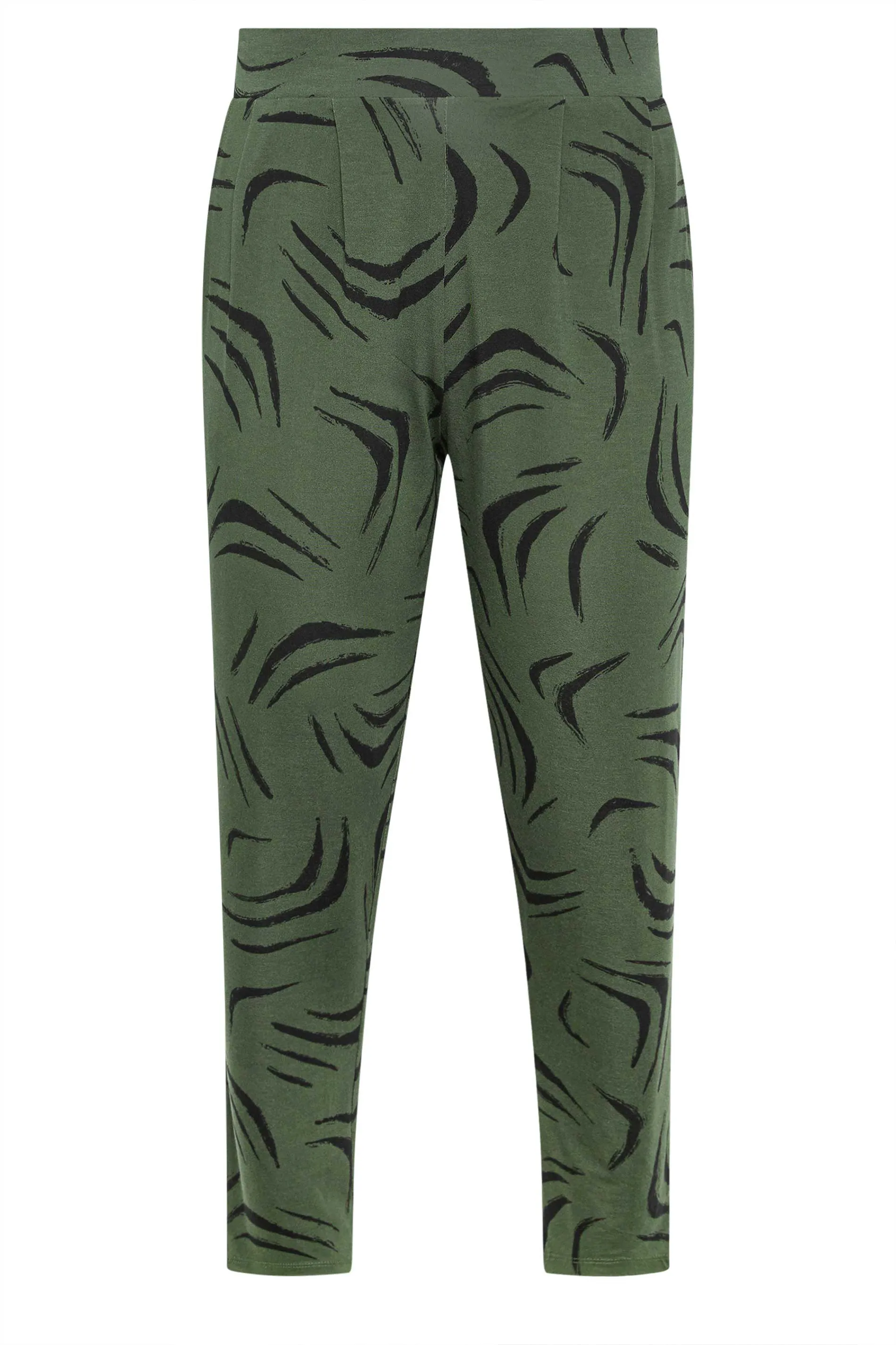 YOURS Curve Khaki Green Double Pleated Harem Trousers