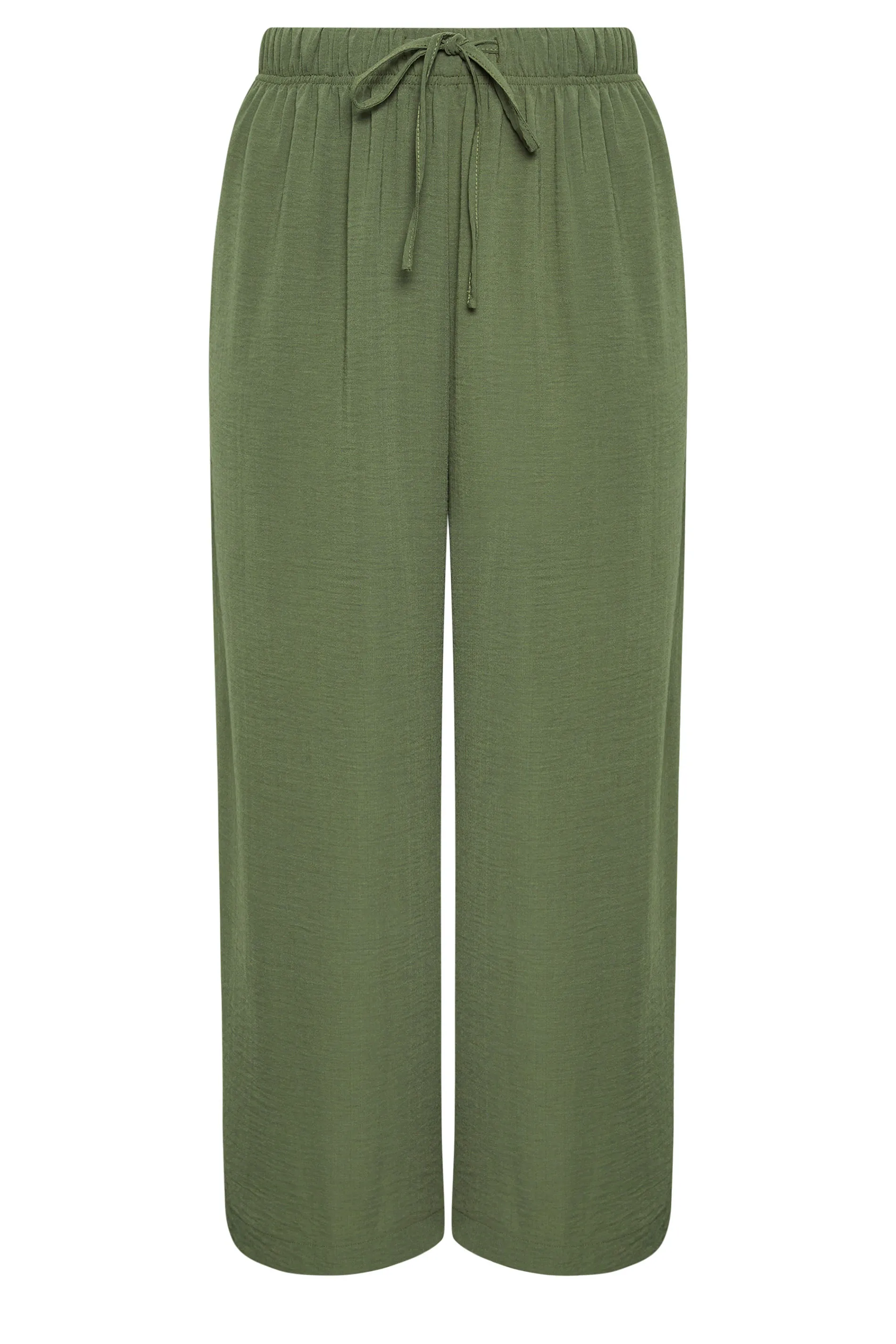 YOURS Curve Olive Green Twill Wide Leg Trousers