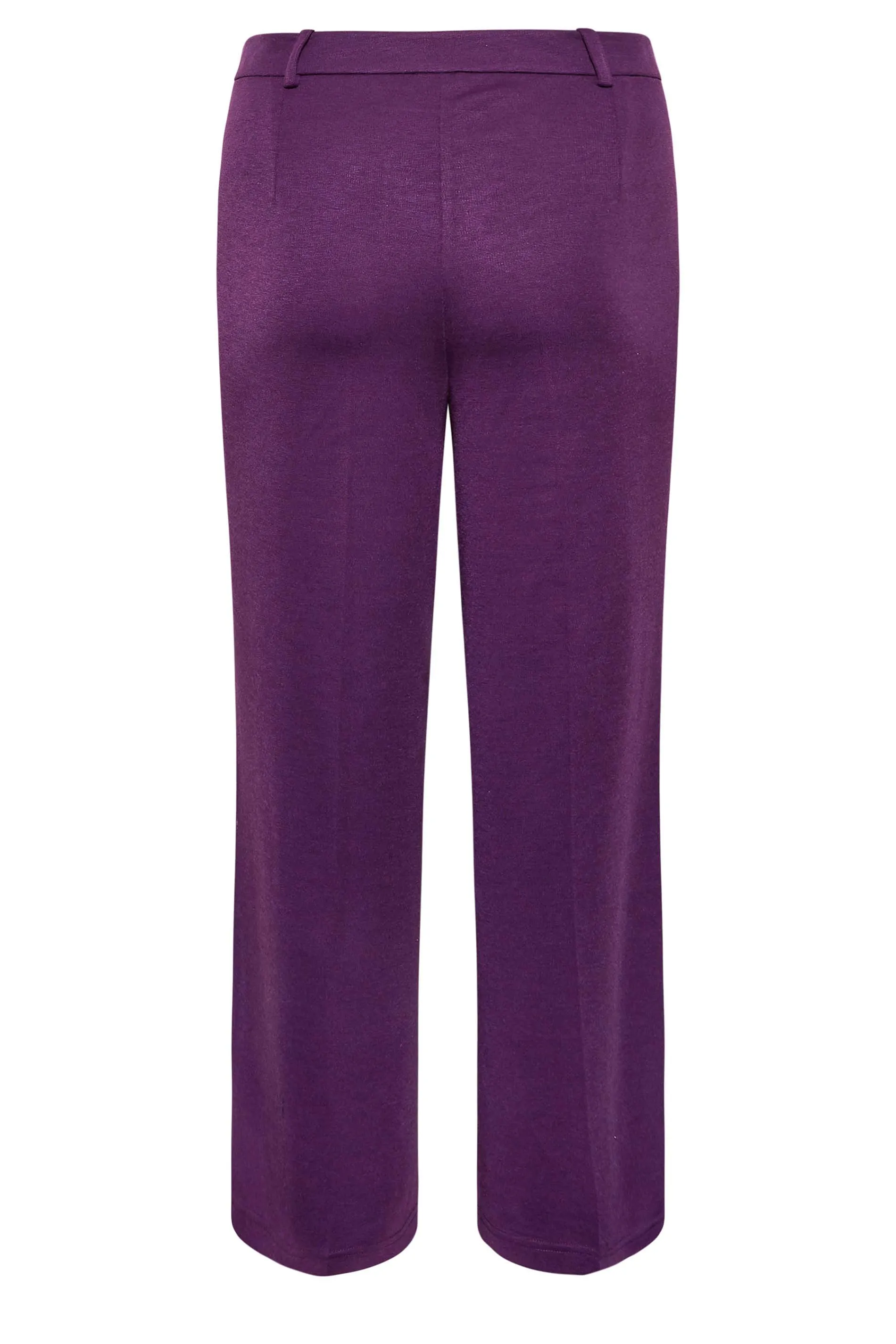 YOURS Curve Purple Wide Leg Button Up Trousers