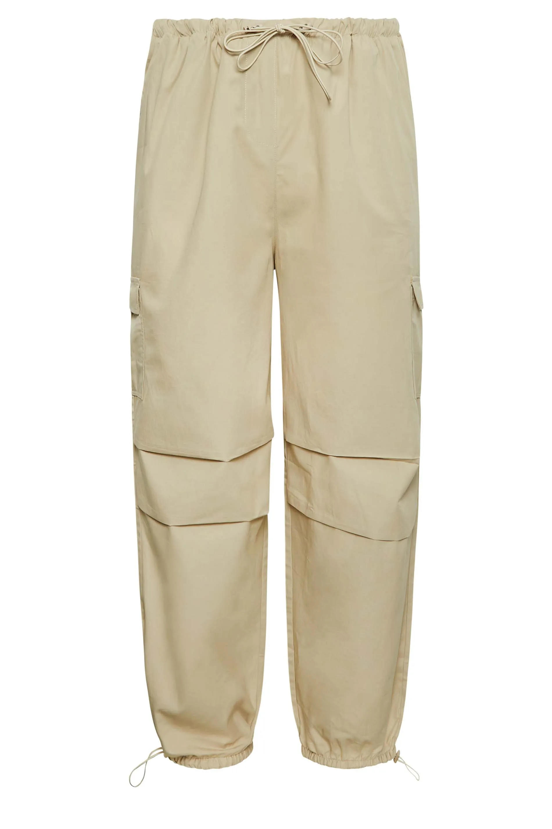 YOURS Curve Stone Brown Cuffed Cargo Parachute Trousers