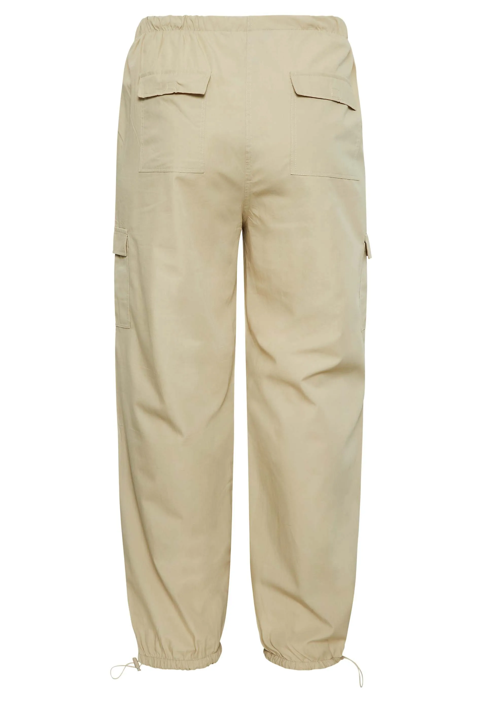 YOURS Curve Stone Brown Cuffed Cargo Parachute Trousers