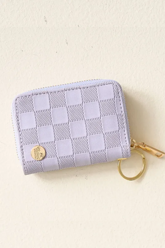 Zip Around Wallet- Periwinkle Check