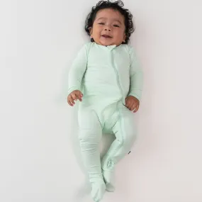 Zippered Footie in Mint