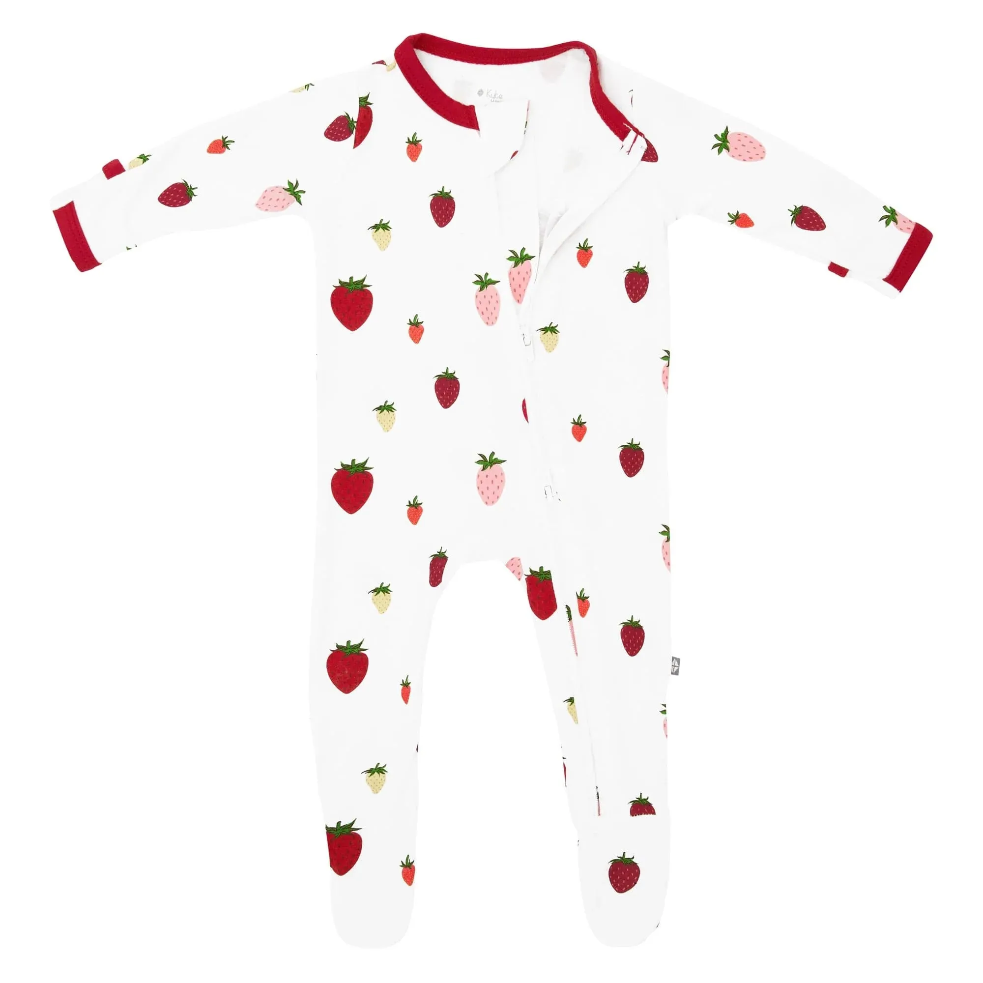 Zippered Footie in Strawberry