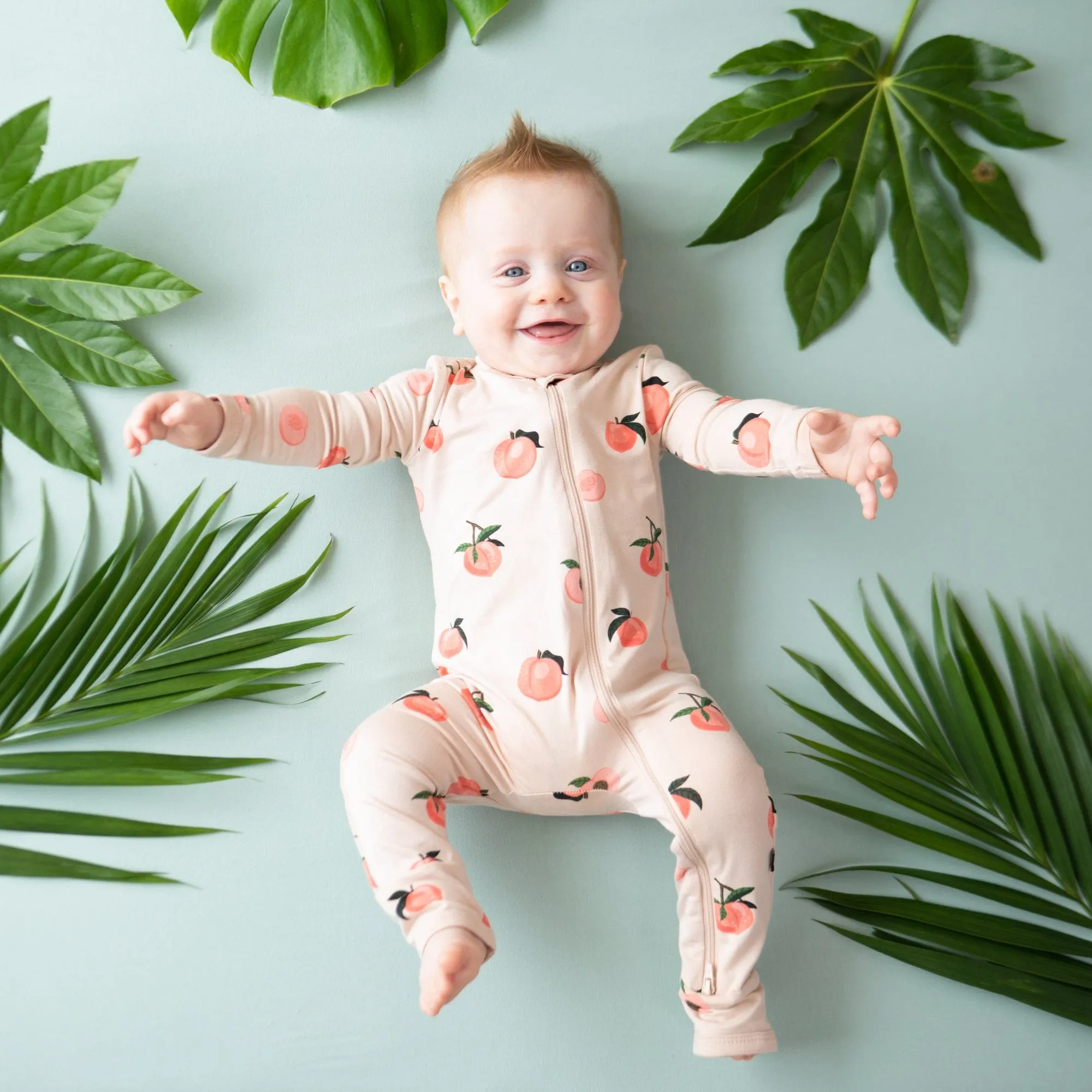 Zippered Romper in Peach